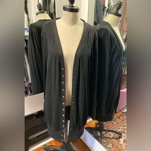 Merokeety - Women’s Black Cardigan Sweater or Dress, Size Large